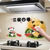 1 шт. Кухонные самоклеящиеся маслостойкие настенные наклейки Милый принт с пандой Плитка, устойчивая к масляным испарениям Наклейка Водонепроницаемые обои