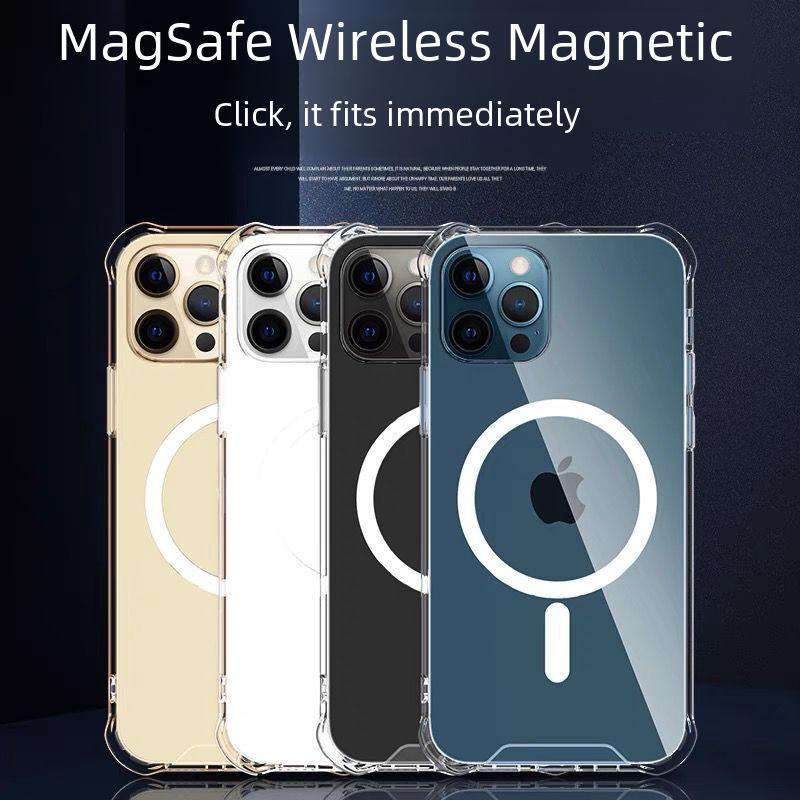 "Прозрачный магнитный чехол MagSafe для iPhone 12-16, анимация 13, 14 Pro и 15 акриловый"