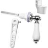 Ceramic Toilet Flush Handle - Toilet Handles Flush Lever, Toilet Flush Handle Replacement, Universal Fit Toilet Cistern Handle Chrome Plated