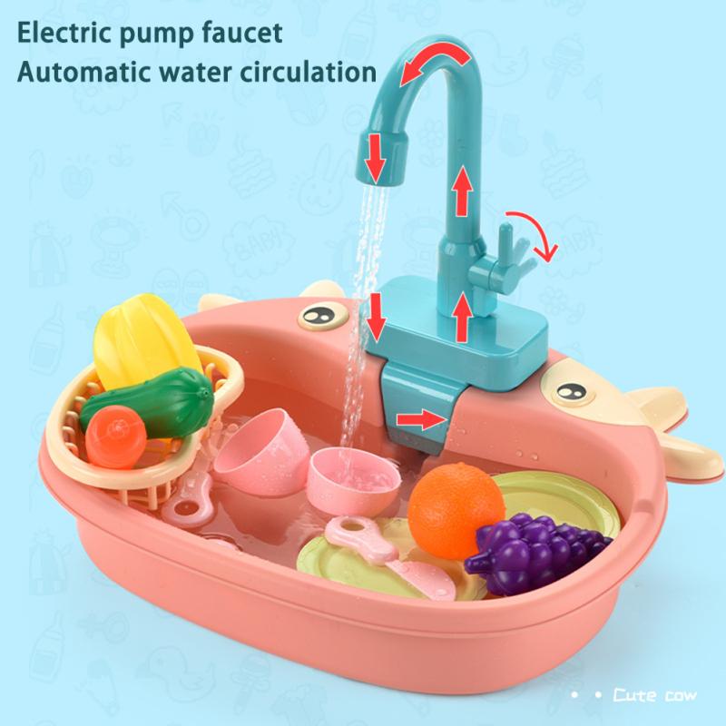 Кухонная раковина, умывальник, игрушка с проточной водой, игровой домик, кухонная раковина, ролевые игры, игрушки для малышей