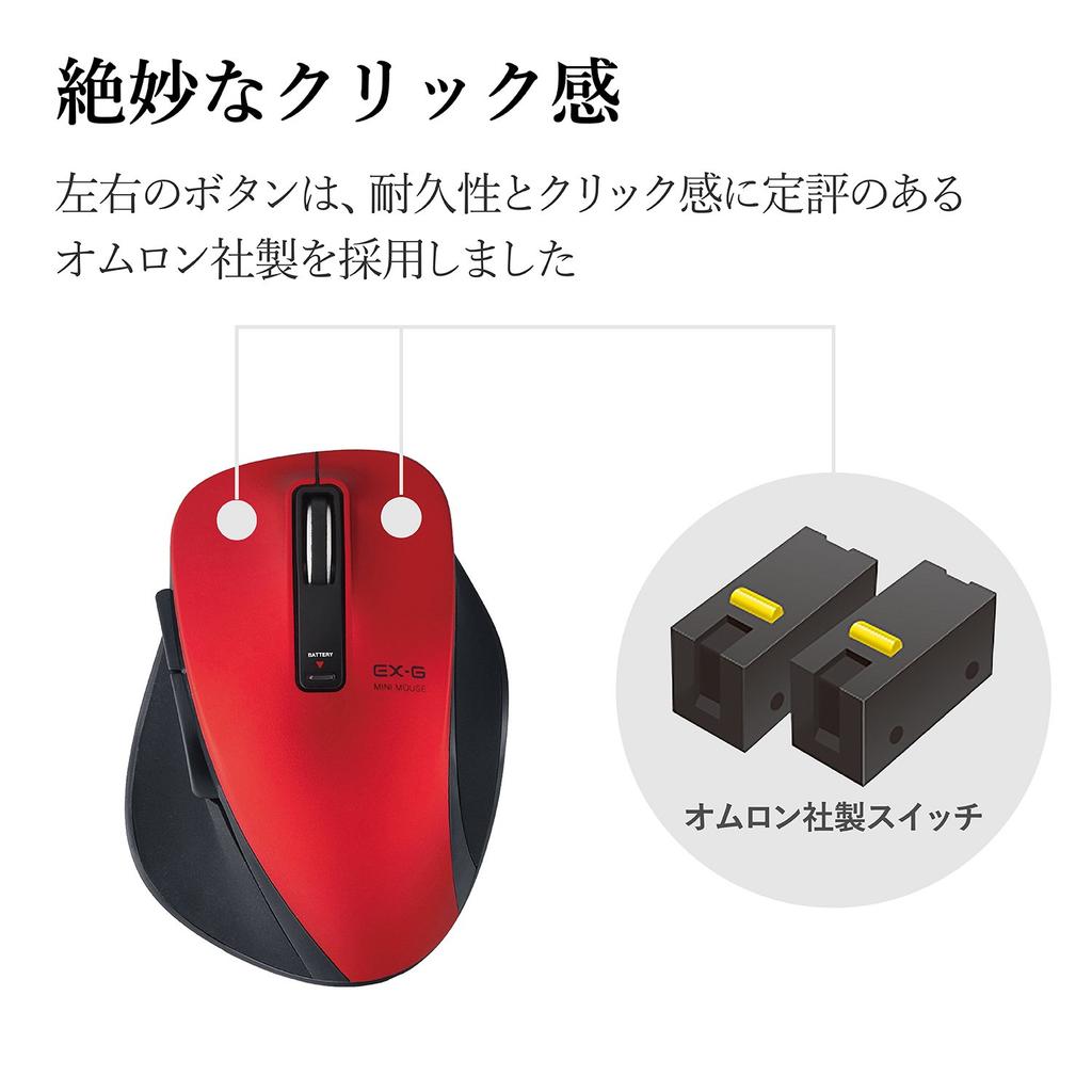 ELECOM Мышь Беспроводная Размер M 5 Кнопок с Кнопками "Назад" и "Вперед" BlueLED Grip Master Красная (Приемник включен) (Кнопки с оборудованием) M-XGM10DBRD