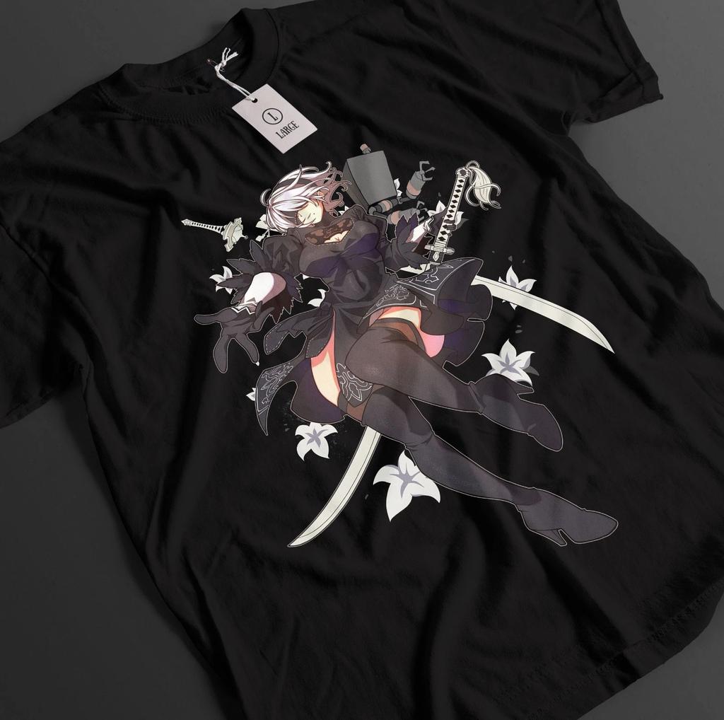 Футболка Nier Automata Футболка YoRHa 2B Футболка 9S Топ A2 Ив Найнс Адам Аниме Футболка