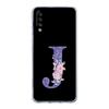 Чехол для Samsung A56 A36 A26 A16 A14 A12 A22 A32 5G A34 A42 A52 A54 A50 A70 A40 A20E A04S A06 Обложка С Инициалом Фиолетовый Цветок