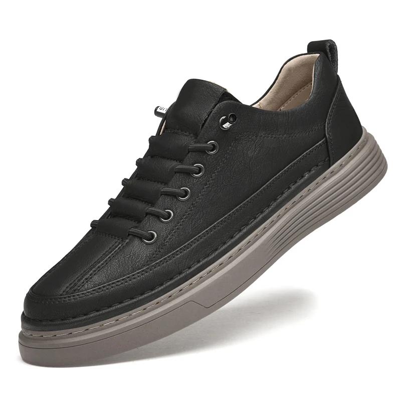 Мужская повседневная обувь из натуральной кожи, новые роскошные модные кроссовки ручной работы, классическая дизайнерская обувь для прогулок на открытом воздухе, скейтбординга