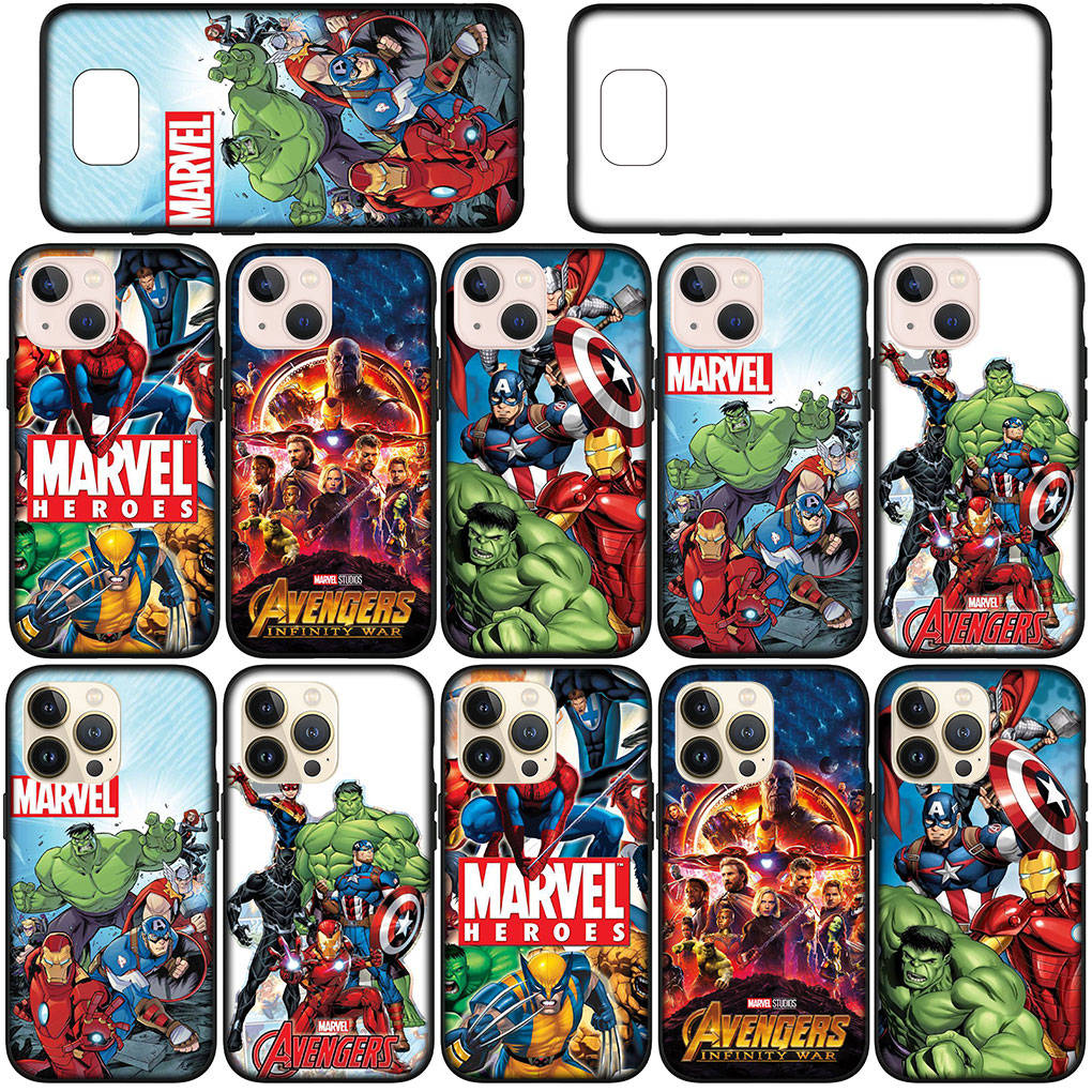 Чехол для iPhone 16 15 Xiaomi Redmi Note 14 13 12 11 Pro Max X 16e Samsung Galaxy S25 S24 S23 Moto OPPO Huawei Hulk Marvel Spider Iron Man Чехол для телефона