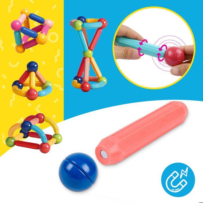 Blocs magnétiques 3D XXL 120 pièces, construction pour enfants - Kinderplay (KP1393)