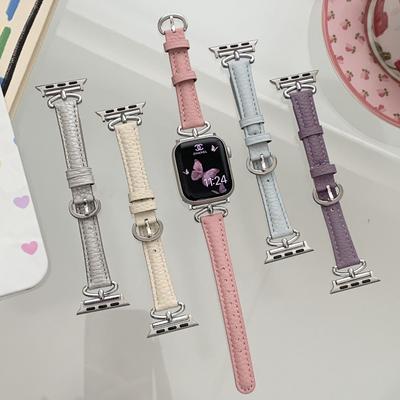 Нишевый корейский кожаный ремешок для Applewatch10 Apple Watch Iwatch9876Se Ремешок для женщин