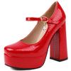 Women's High Heels Pumps Shoes Platform Elegant 2025 Ankle Straps Black Red Nude Heeled Dance Party Wedding Shoe Lady Large Size