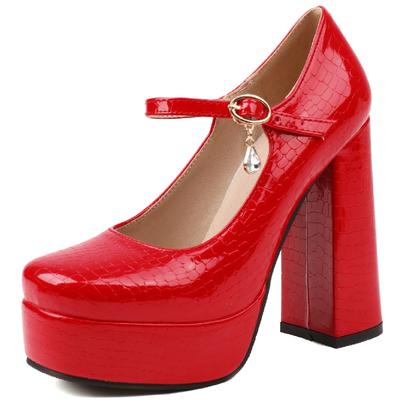 Женские туфли-лодочки на высоком каблуке, туфли на платформе, элегантные, 2025, с ремешками на щиколотке, черные, красные, телесные, на каблуке, для танцев, вечеринок, свадебные, женские, большого размера