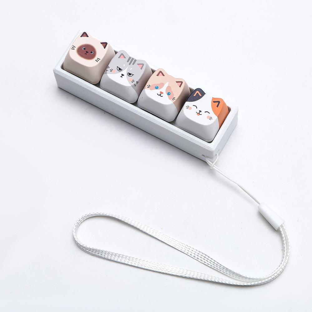Lightweight Keycap Fidget Keychain Cat Shape Finger Press Keycap Keychain Fidget Toy