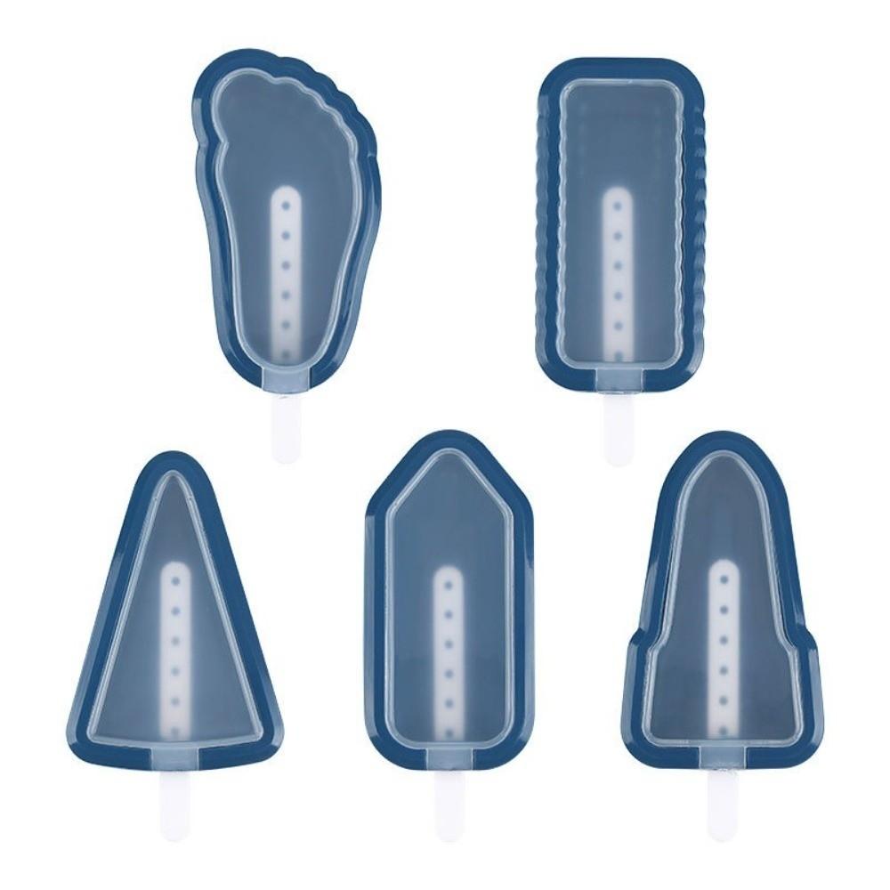 5Pcs Multiple Shapes Ice Cream Making Tools Reusable Popsicle Moulds Creative Ice Lolly Mold