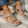 Fashion 2024 Hot Sale Shoes for Women Open Toe Women's Slippers Summer Rome Hollow Solid Outdoor Casual Beach Wedge Large Size Slippers