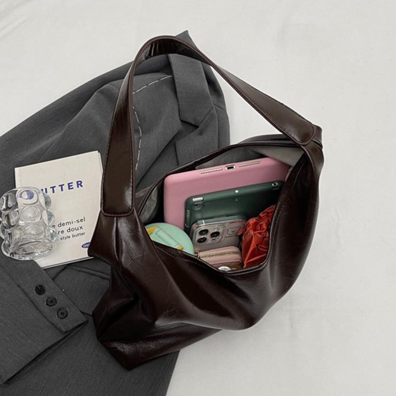 Yogodlns Мягкая качественная сумка из искусственной кожи подмышкой, винтажная винно-красная женская сумка через плечо, большая дорожная сумка, женская универсальная сумка-тоут