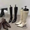 High-heeled Women Boots Pointed Toe Long for Women Sexy Punk Gothic  Paris  European and American Female Party