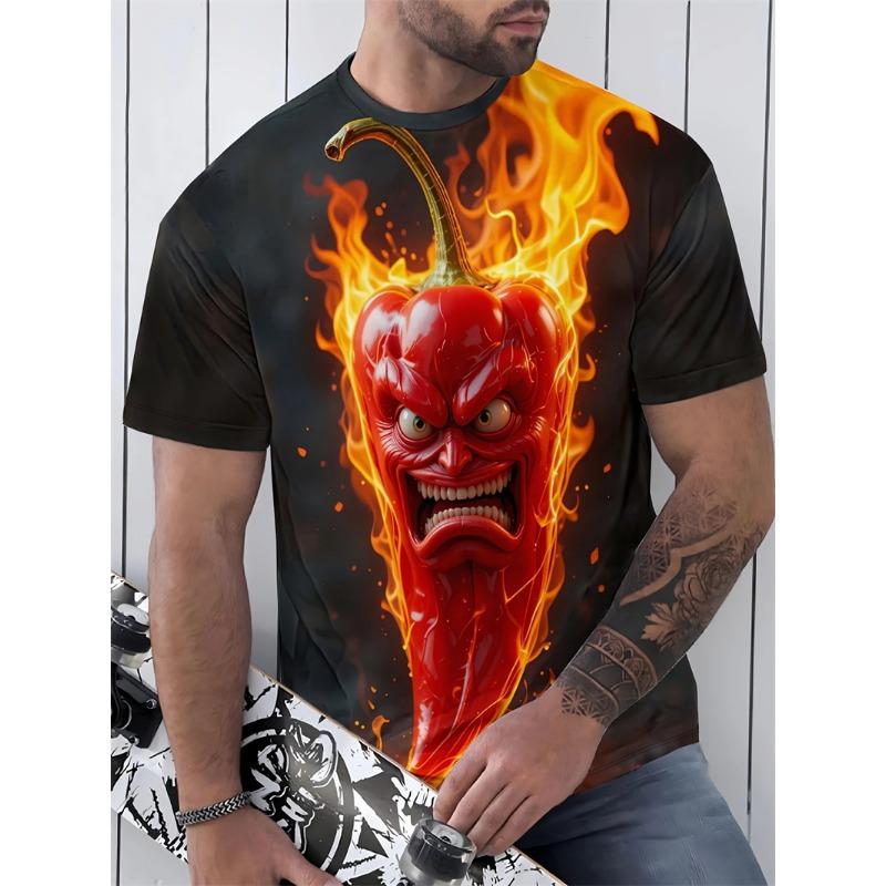 New Street Style Funny Men's Clothing Casual T-shirt 3D Printing Fun Animal Graphics Short Sleeved Loose Round Neck Top For Men