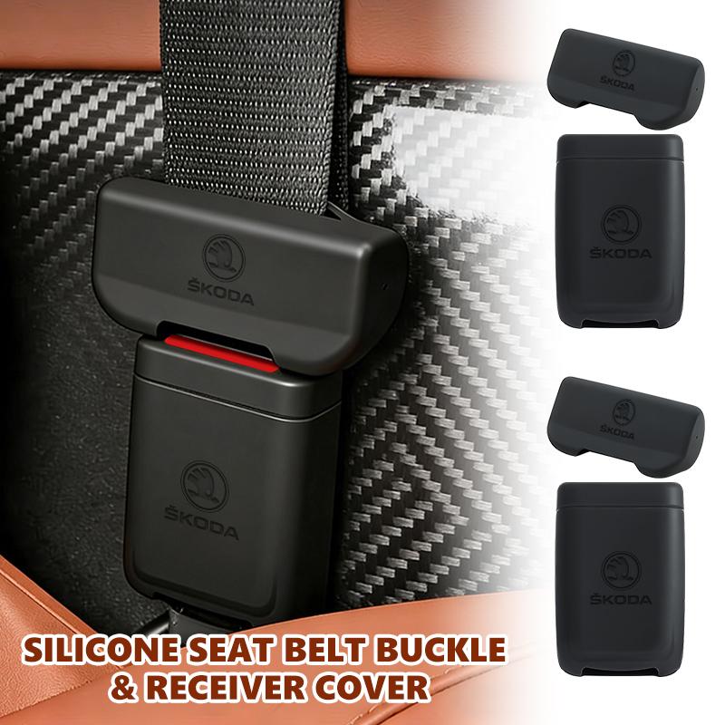 AAFO1 Car Seat Belt Anti Scratch Protector Case Seatbelt Buckle Cover Silicone Accessories For Skoda octavia a5 a4 mk1 2 fabia superb