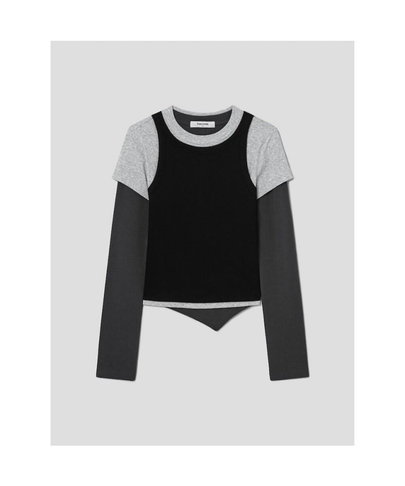 8SECONDS 3-In-1 Layered T-Shirt Gray