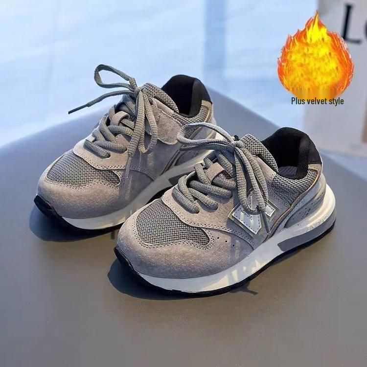 Детские спортивные ботинки с плюшем для мальчиков 2025