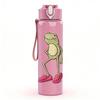 1PC Pink Slipper Frog Cute Cartoon Print 750ml Color Plastic Sports Water Bottle Leakproof Flip Straw Lid Suitable for Sports Office Home Use