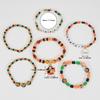 Halloween Bracelet Corn Pirate Ghost Pendant Polymer Clay Beaded Stretch Bracelet Party Holiday Jewelry 6pcs