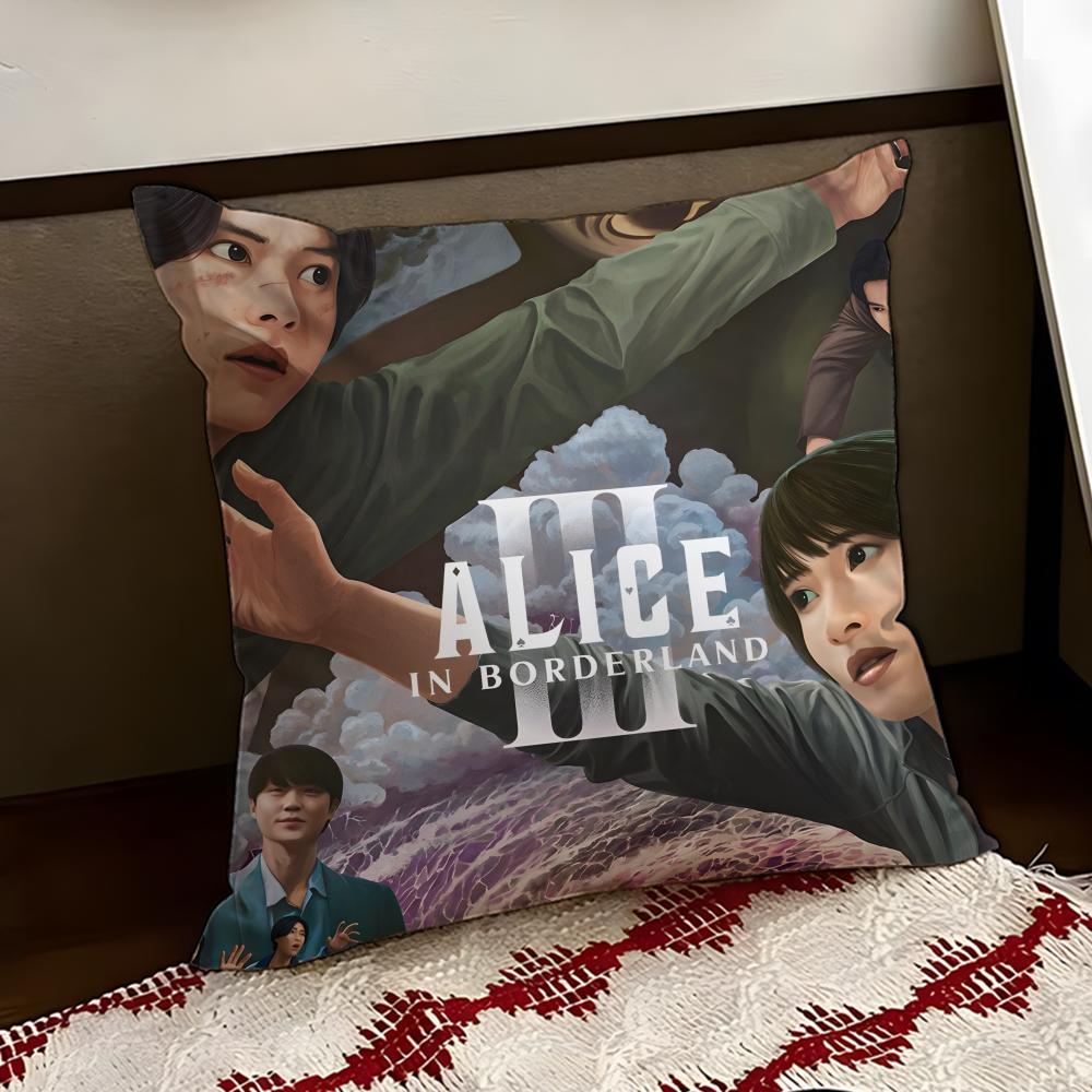 TV AAlice in BBorderland Cushion Cover Reversible Soft Durable Pillow Cover Home Car MultiScene Use for Daily Comfort