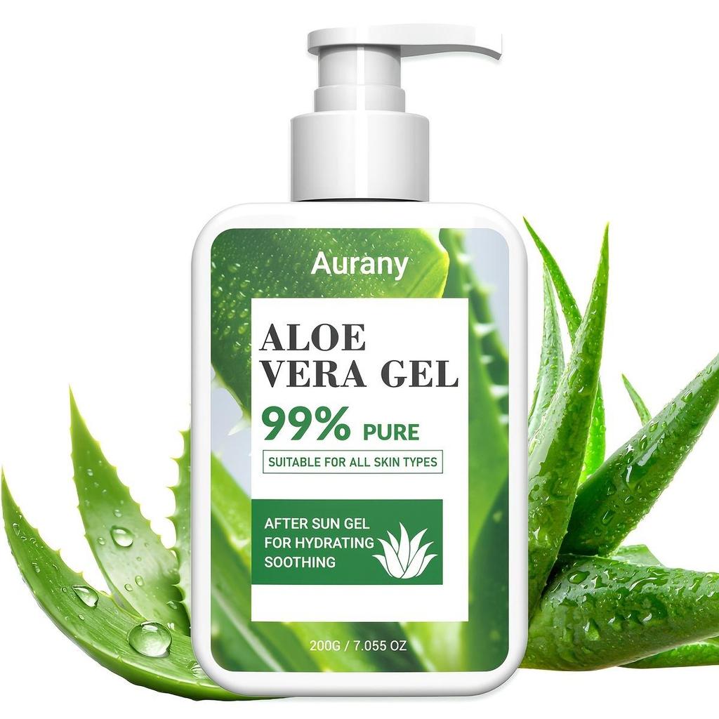 Aloe Vera Gel, Moisturizing Cream, High Purity Aloe, Soothing, Calming, Cooling, After Sun Repair, For Family Use-200g