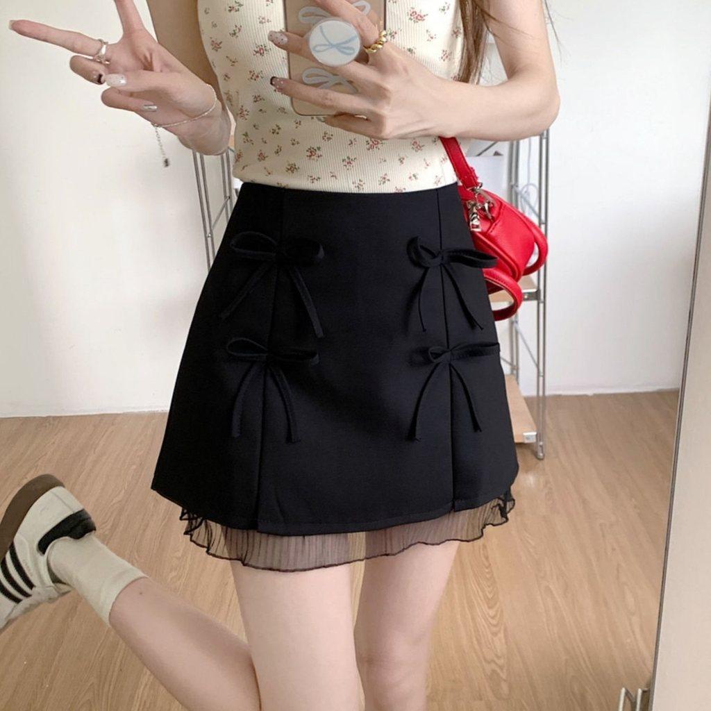 Private Fashion Short Skirt With Lace Patchwork High Waist For Plus Size Women