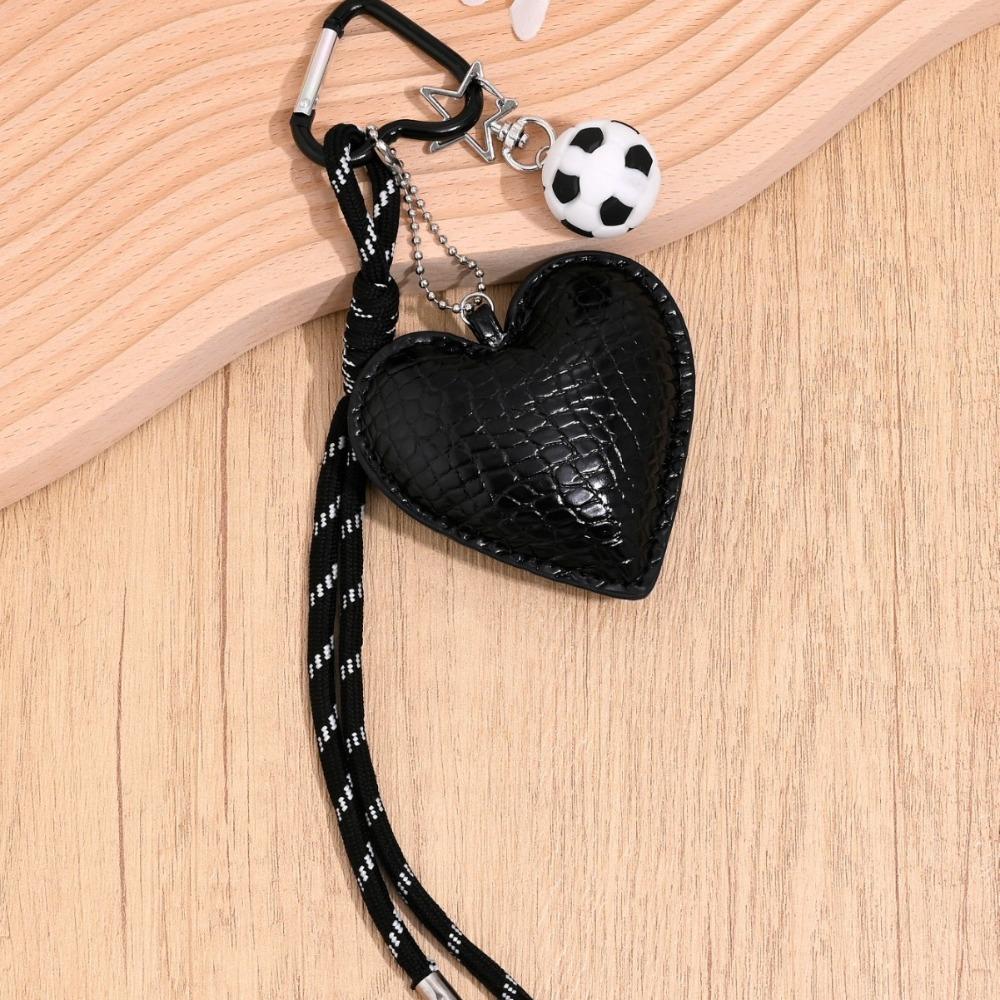 Basketball Leather Heart Keychain PU Love Football Bag Charm Children Girl