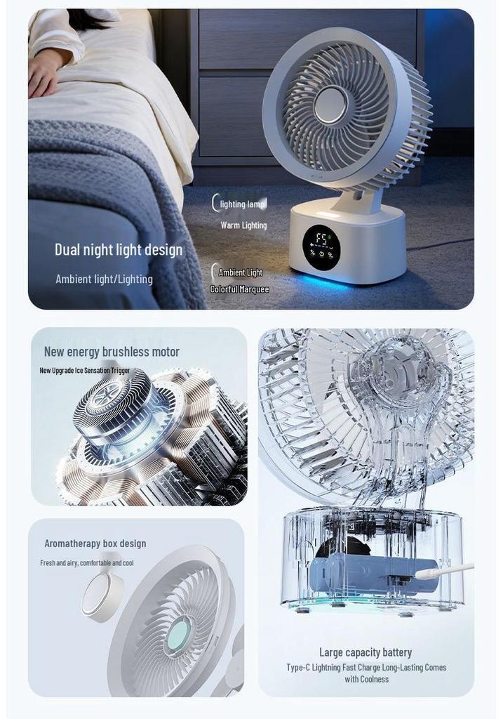 AI Smart Desktop Voice-Activated Air Circulation Electric Fan