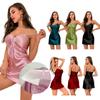 Sleeveless Sexy Backless Summer Sleeping Dress with Built-in Bra for Women
