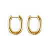 Moonstan Earrings Hoop Earrings Ring Ladies Popularity Gold Silver Compatible with Metal Allergies Thick Cute Simple (gold)