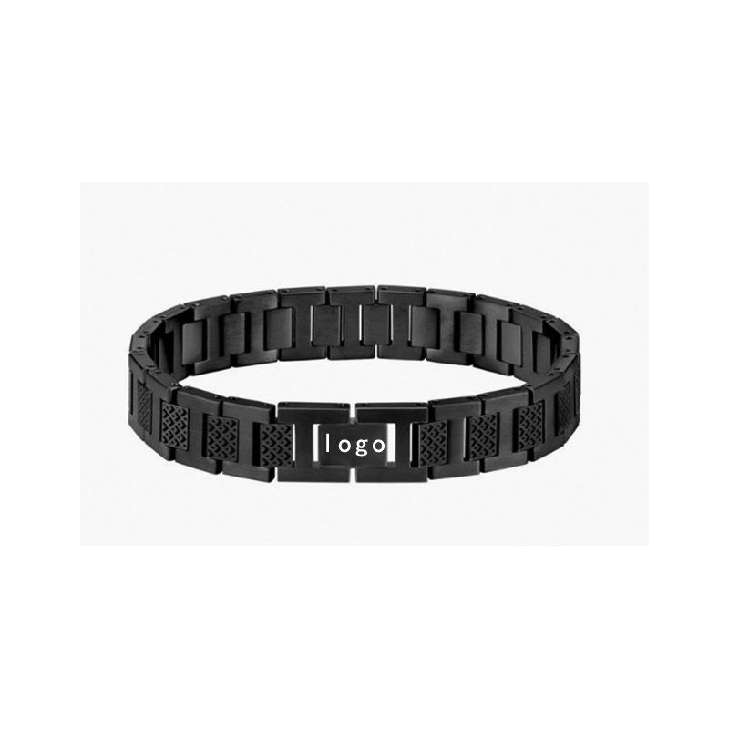 Trendy Non-Fading Stainless Steel Magnetic Bracelet for Men - 18K Gold Plated Adjustable Watch Band Chain Style Bracelet