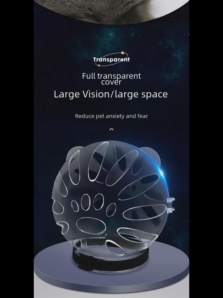 Дышащий прозрачный чехол для головы кошки: Щит против облизывания и укусов