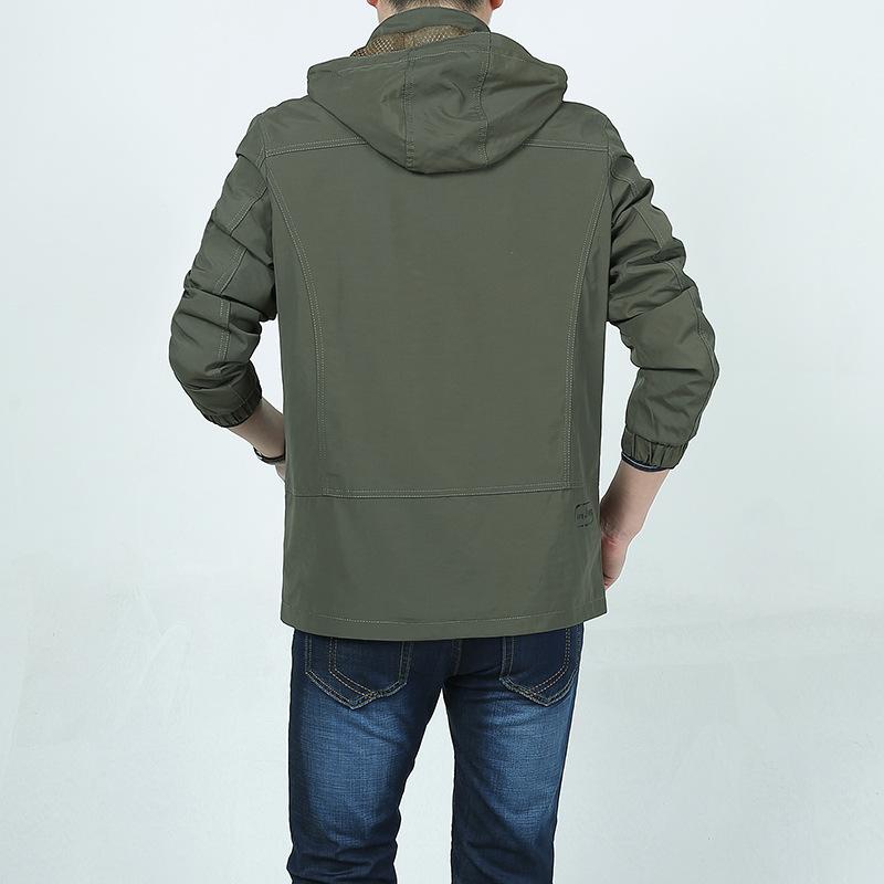 Куртка мужская, съемная, свободная, для среднего возраста, дышащая, военная, пальто мужское