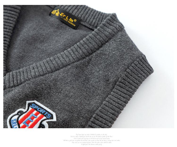 Вязаный жилет-свитер для корейских детей на осень 2025 года - стиль колледжа для девочек и мальчиков