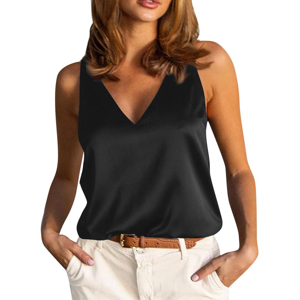Women's Vest Sleeveless Shirts For Women  V Neck Tees Blouses Casual Basic Tops Pullover