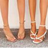 Модные женские пляжные сандалии Летние дышащие повседневные туфли Женские тапочки Шлепанцы Британия Сексуальные туфли с ремешком на щиколотке Вечеринка