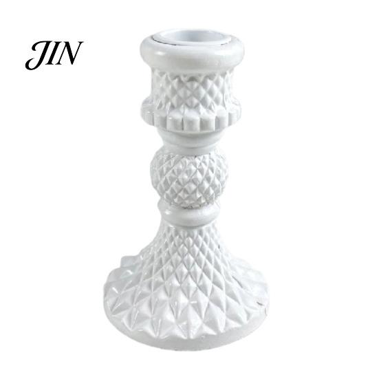 Dining Table Candle Holder Vintage Taper Holder, Nostalgic Resin Candlestick Decorative Relief Texture Stand for Wedding Party Dinning Centerpiece