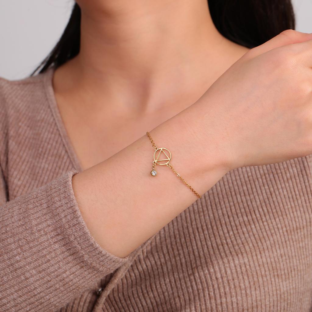 Нержавеющая сталь AA восстановление браслет подвеска двухслойный трезвый браслет для женщин браслеты ювелирные изделия подарок на вечеринку