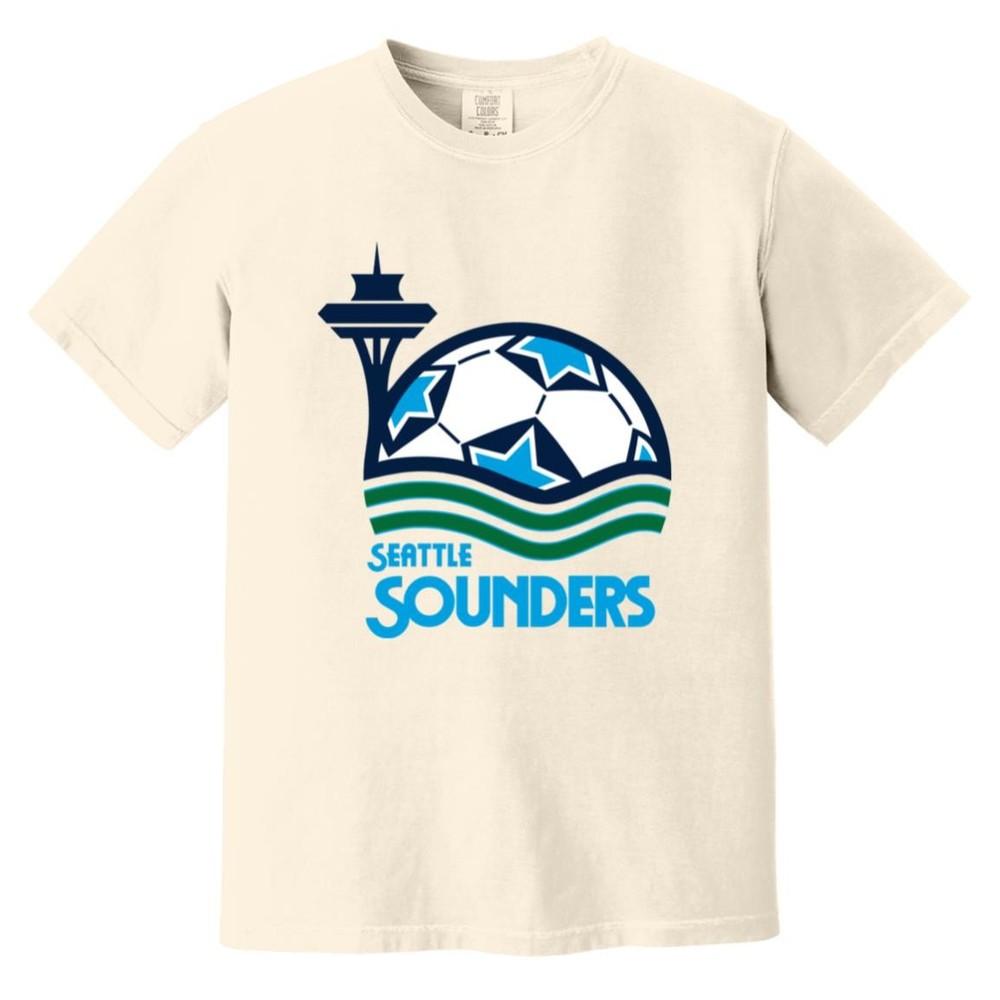 Seattle Sounders T-shirt Heavyweight Vintage Colors | NASL Soccer Team Unisex T-Shirt