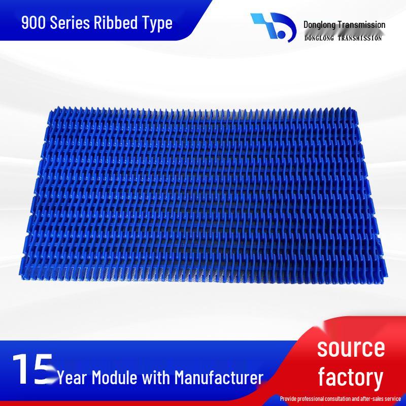 900 Ribbed Plastic Mesh Chain Belt for Pasteurization & Heat Shrink Film Packaging Machines