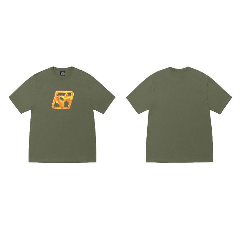 Mens Oversized Cotton Tee With Bold Letter Print Casual Short Sleeve T-Shirt Youth Streetwear