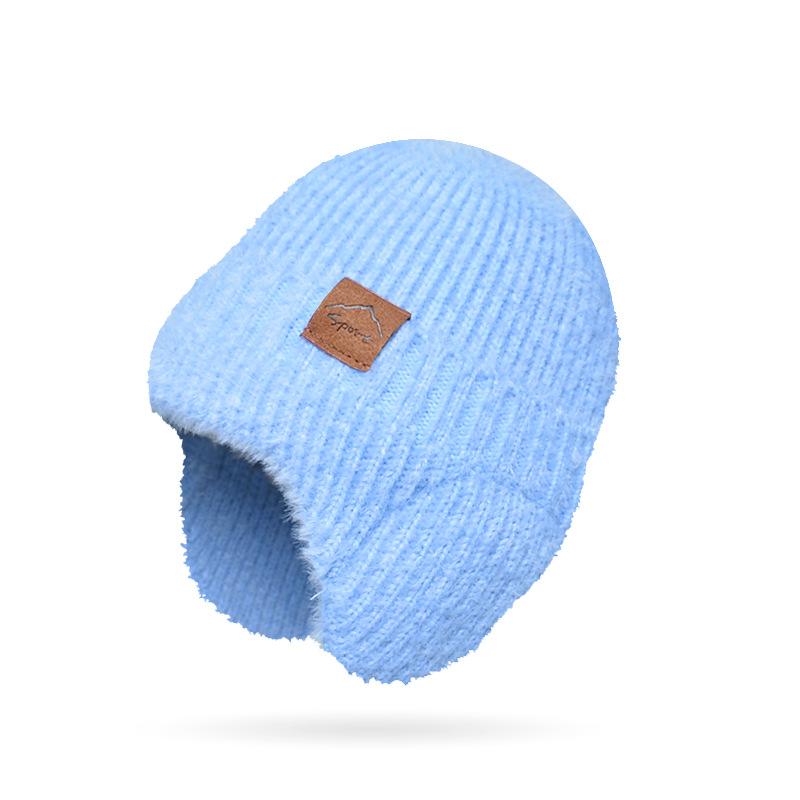 Winter Warm Cap Men's Women's Plush Knitted Wool Cap Cold Ear Protection Cap
