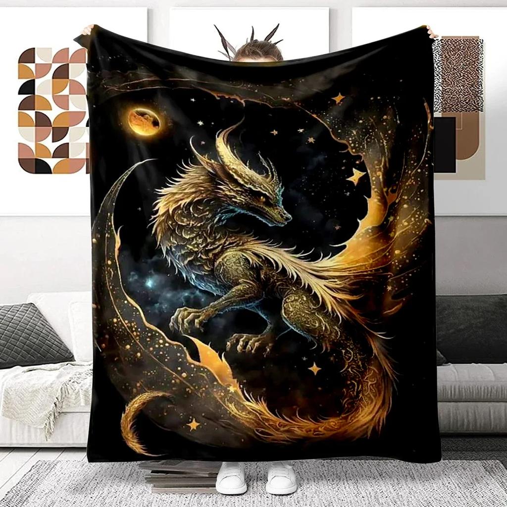 Animal Dragon Blanket Ultra Lightweight Soft Plush Flannel Throws Blanket for Sofa Bed Couch Best Office Gifts  Demogorgon