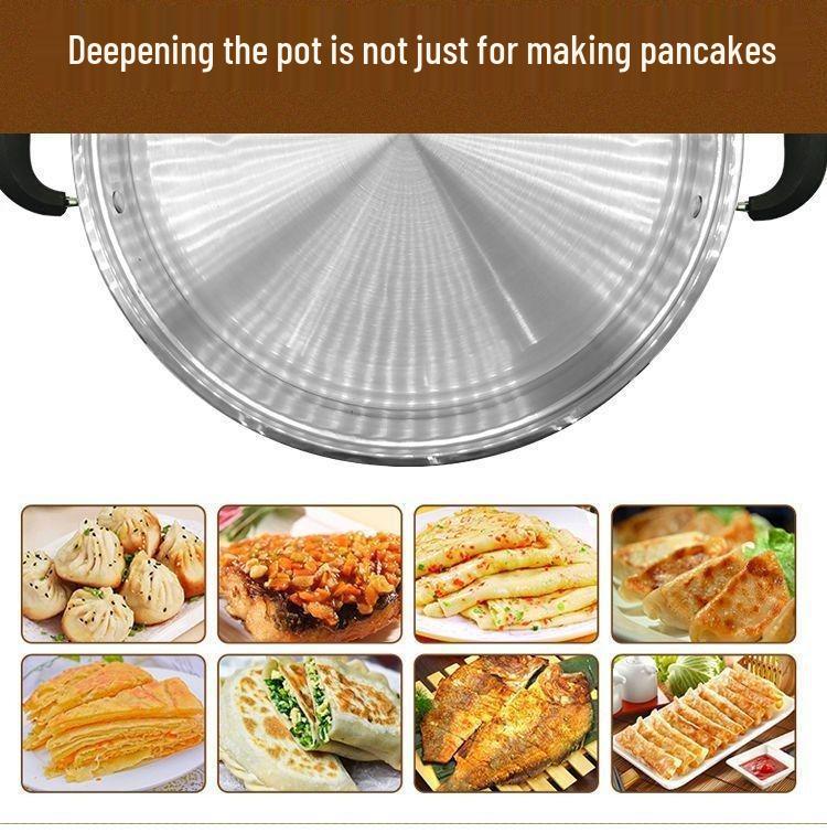 Enhanced Large-Capacity Stainless Steel Electric Pancake Frying Pan