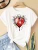 (Asian Size) New Year T Clothing Short Sleeve T-shirts  Print Merry Christmas Letter 90s Trend Cute O-neck Women's Top Fashion Holiday Graphic Tee