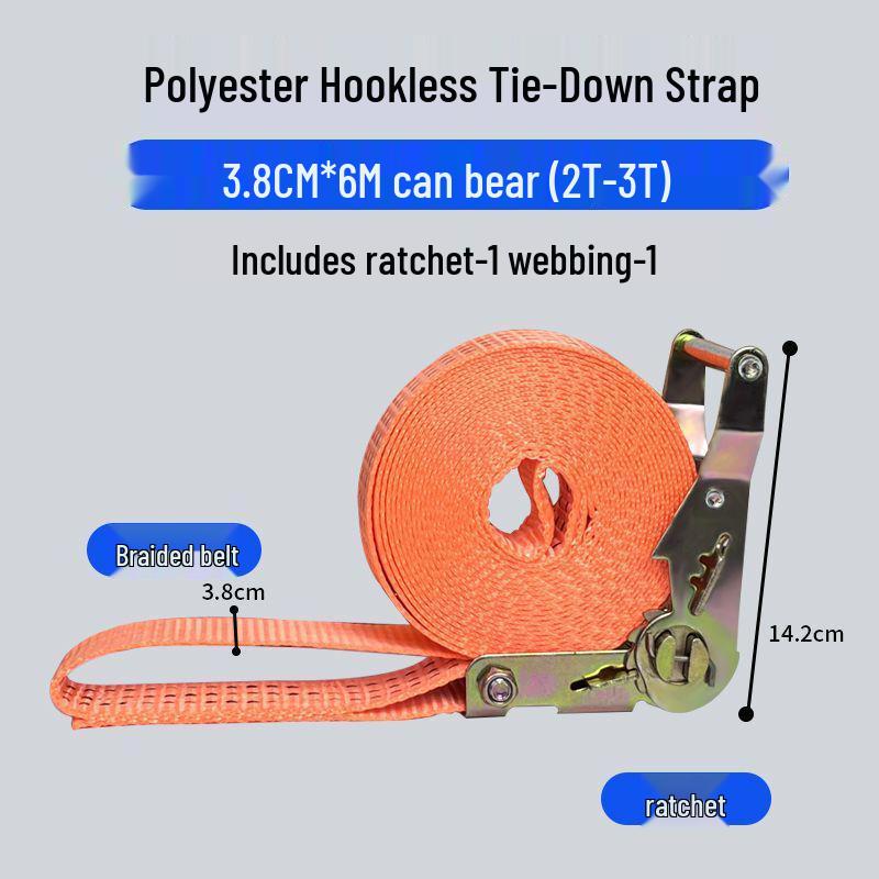 Heavy-Duty Wide & Thick Ratchet Tie-Down Straps for Cargo & Towing