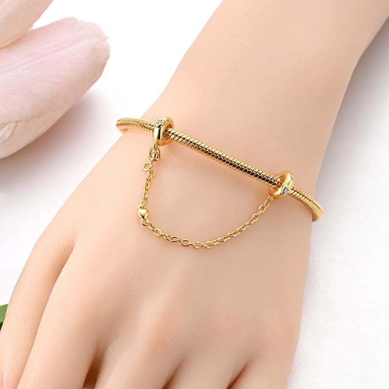 925 Silver Safety Chain Clasp Charms Love Bow Star Moon Snowflake Fit for Bracelet DIY Jewelry Making
