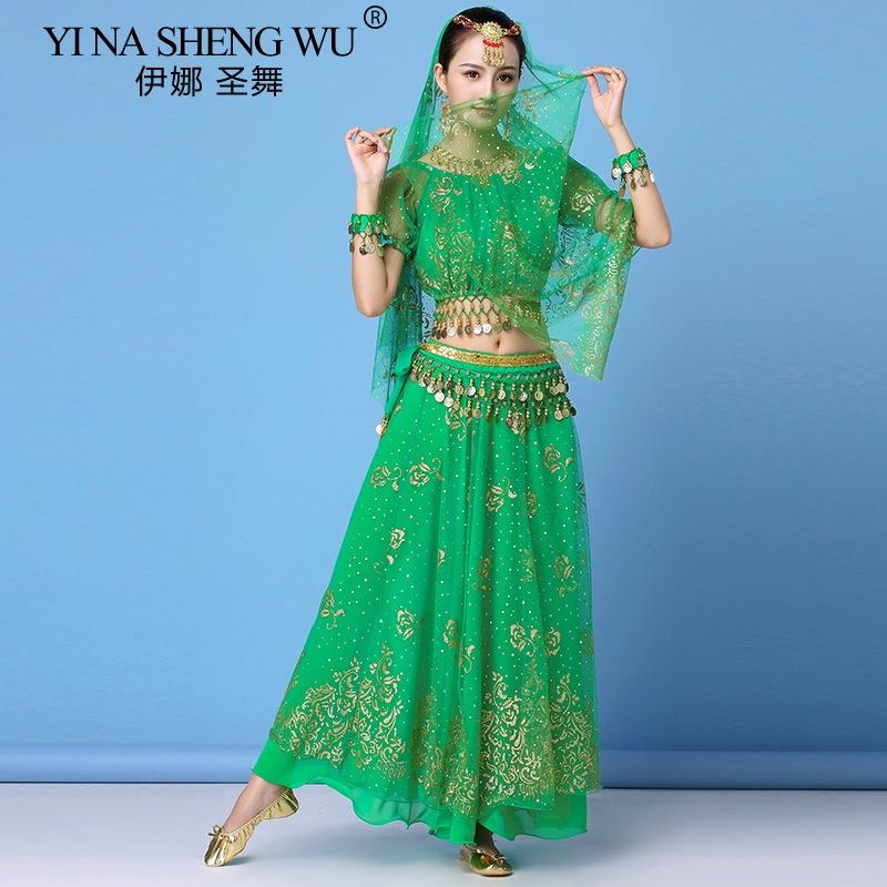 Болливудское платье, костюм, женский комплект для индийского танца, сари для танца живота, одежда для танца живота, одежда для выступлений, шифоновый танцевальный комплект, новый