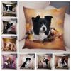 Soft Plush Cute Pet Animal Cushion Cover Scotland Border Collie Pillowcase for Sofa Car Decor Dog Printed Pillow Case